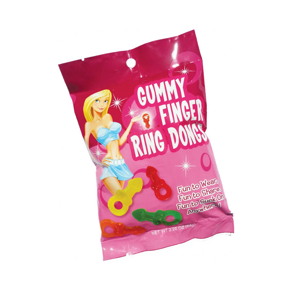 Gummy Finger Ring Penis 8Pc Bag 12Ct Display | 818631028153 | Discreet Personal Wellness