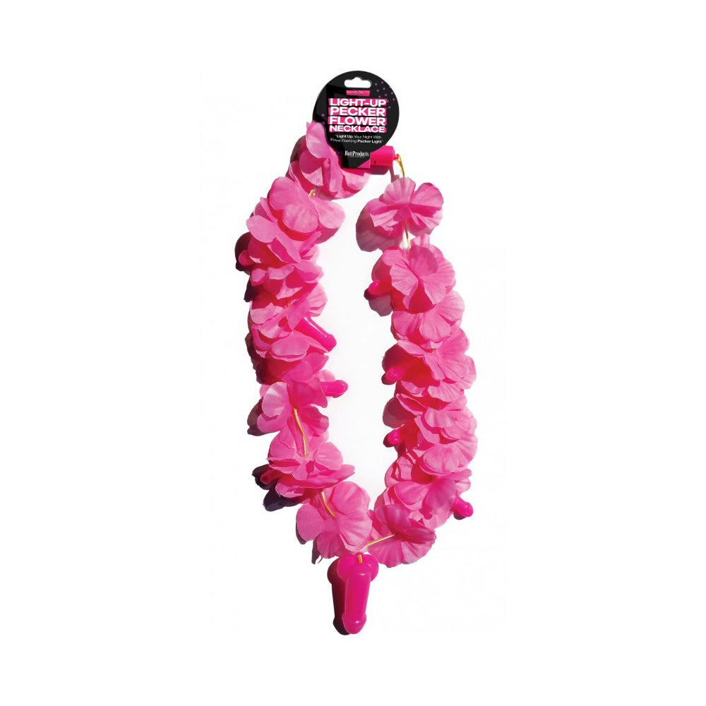 Pink Light Up Flower Pecker Necklace | 818631029860 | Discreet Personal Wellness