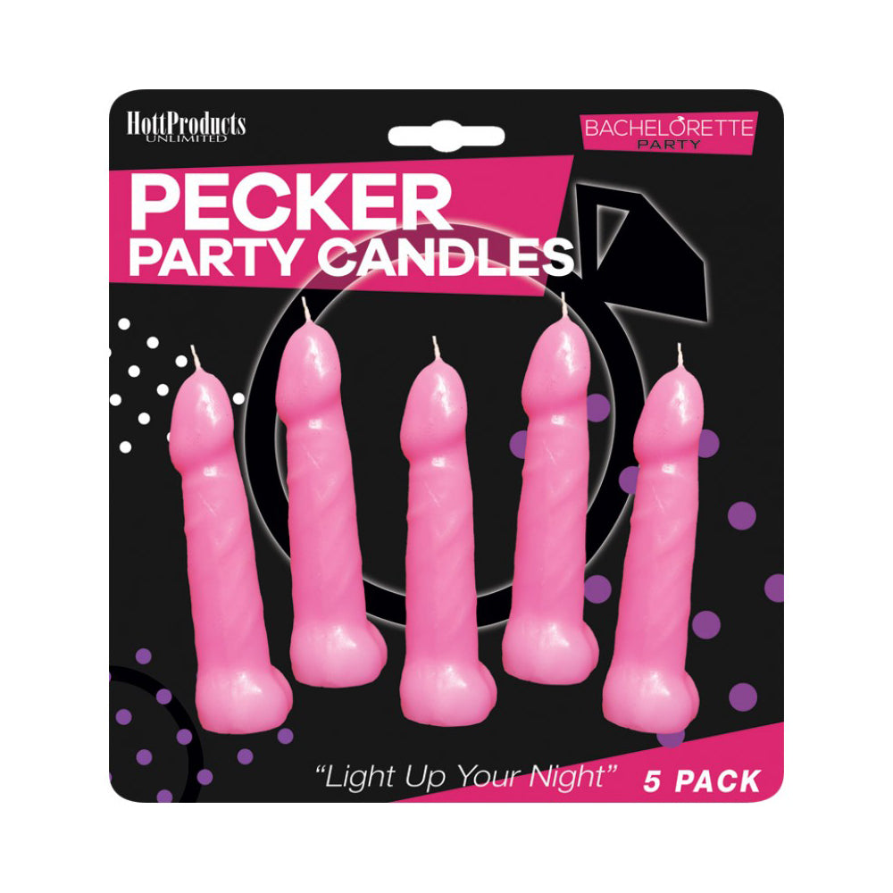 Bachelorette Party Pink Pecker Candles 5'' | 818631031436 | Discreet Personal Wellness