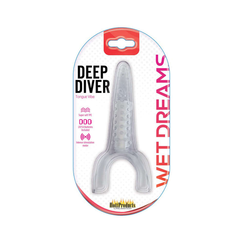Deep Diver Tongue Vibe Clear | 818631032617 | Discreet Personal Wellness