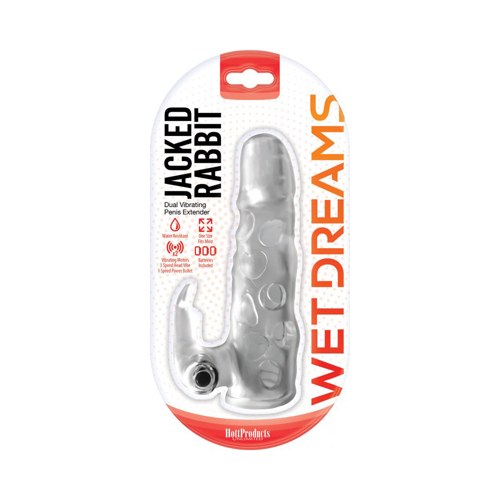 Wet Dreams Jacked Rabbit Extension Sleeve With Power Bullet Rabbit And Head Barrel Vibe | 818631033072 | Discreet Personal Wellness