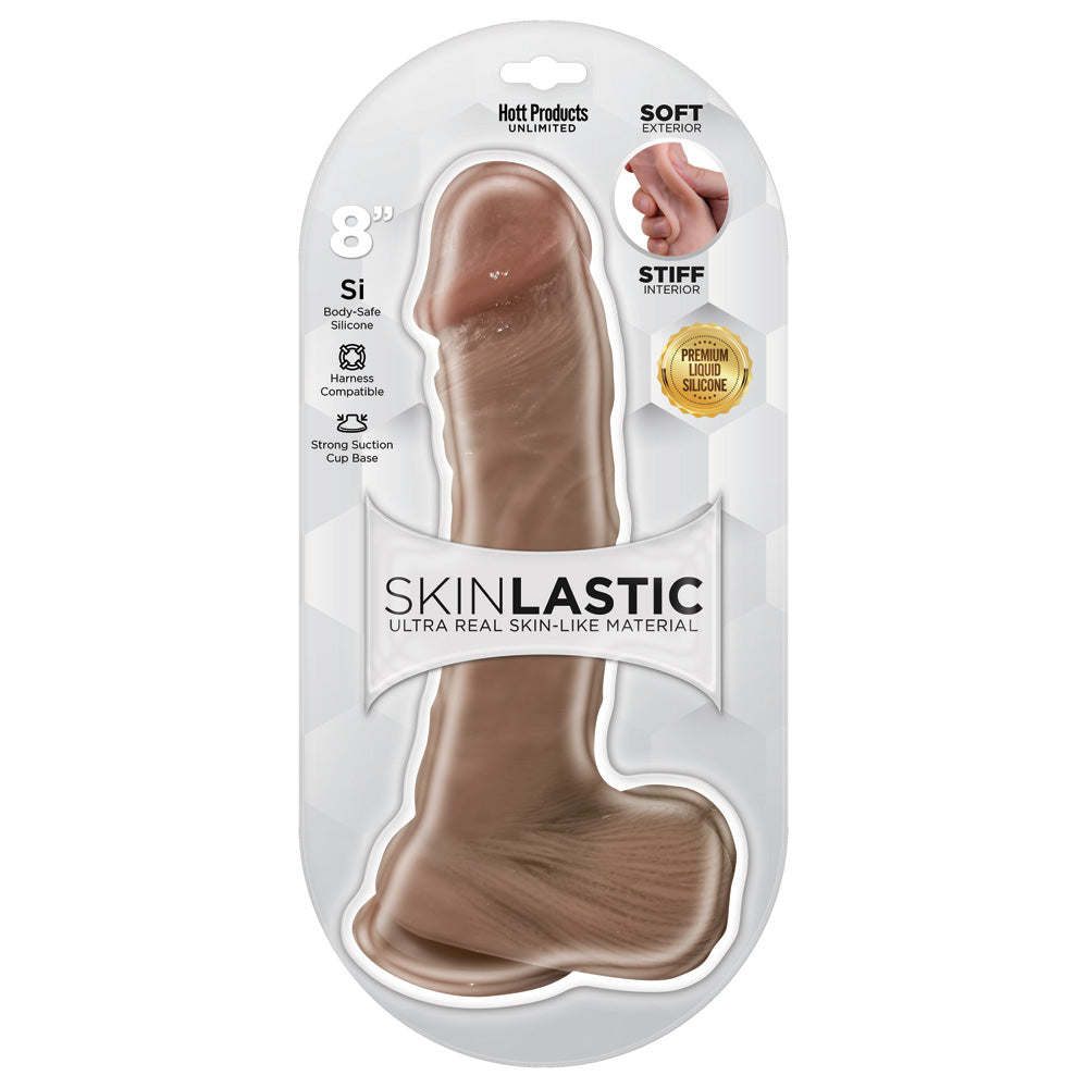 Skinsations Skinlastic Sliding Skin Dildo 8" With Suction Base | 818631033690 | Discreet Personal Wellness
