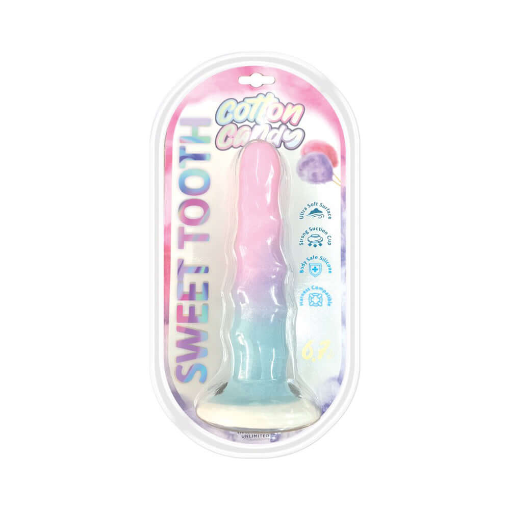 Cotton Candy Sweet Tooth 6.7'' Dildo | 818631035021 | Discreet Personal Wellness