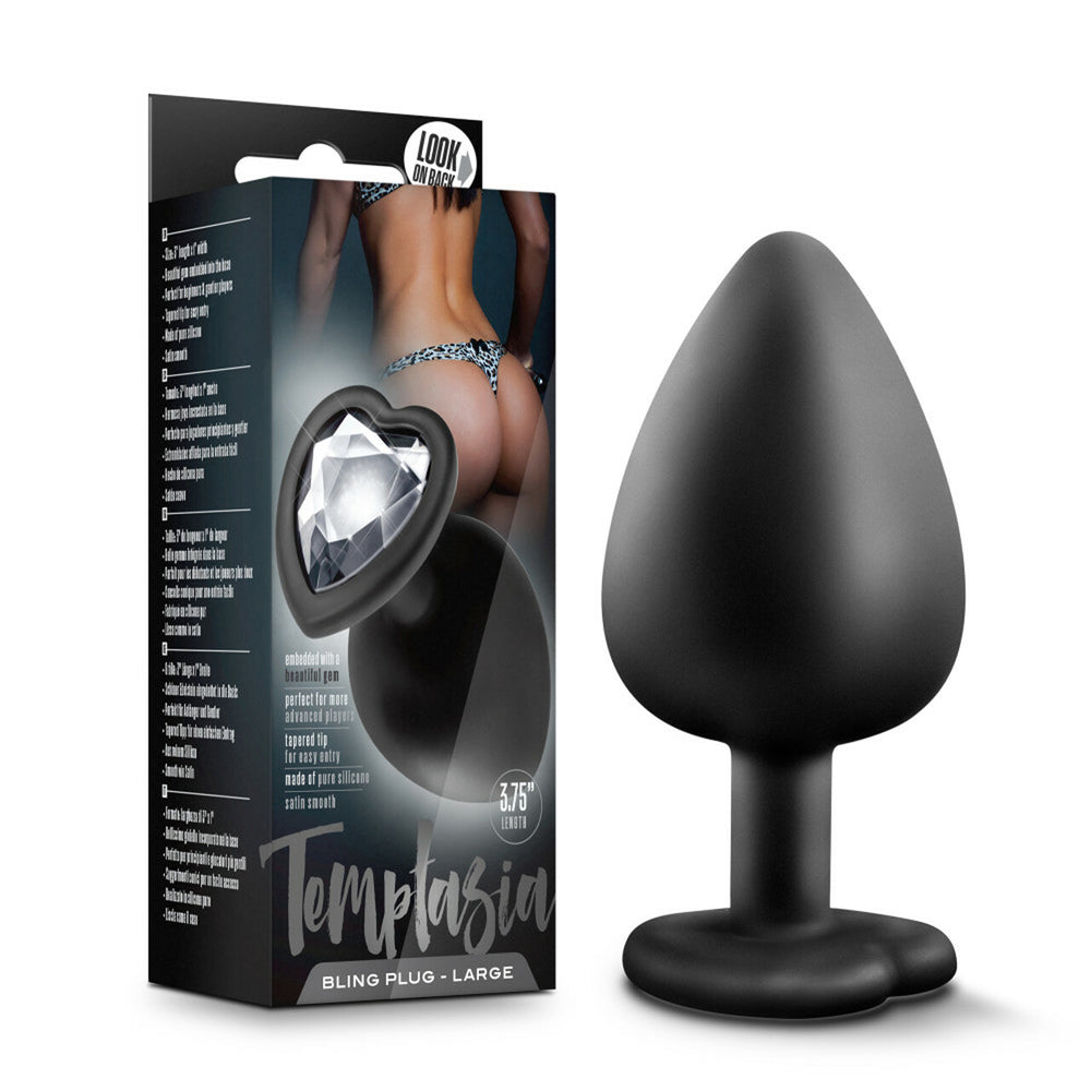Temptasia Bling Plug Large Black | 819835020769 | Discreet Personal Wellness