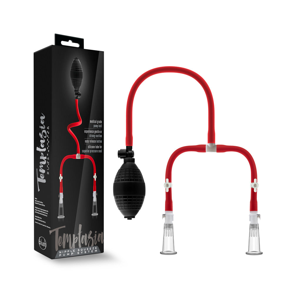 Temptasia Nipple Squeeze Pump System Black | 819835021032 | Discreet Personal Wellness