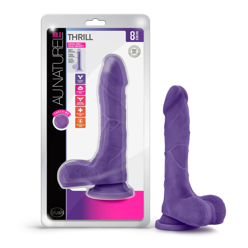 Au Naturel Bold Thrill 8.5" Dildo Purple | 819835023722 | Discreet Personal Wellness