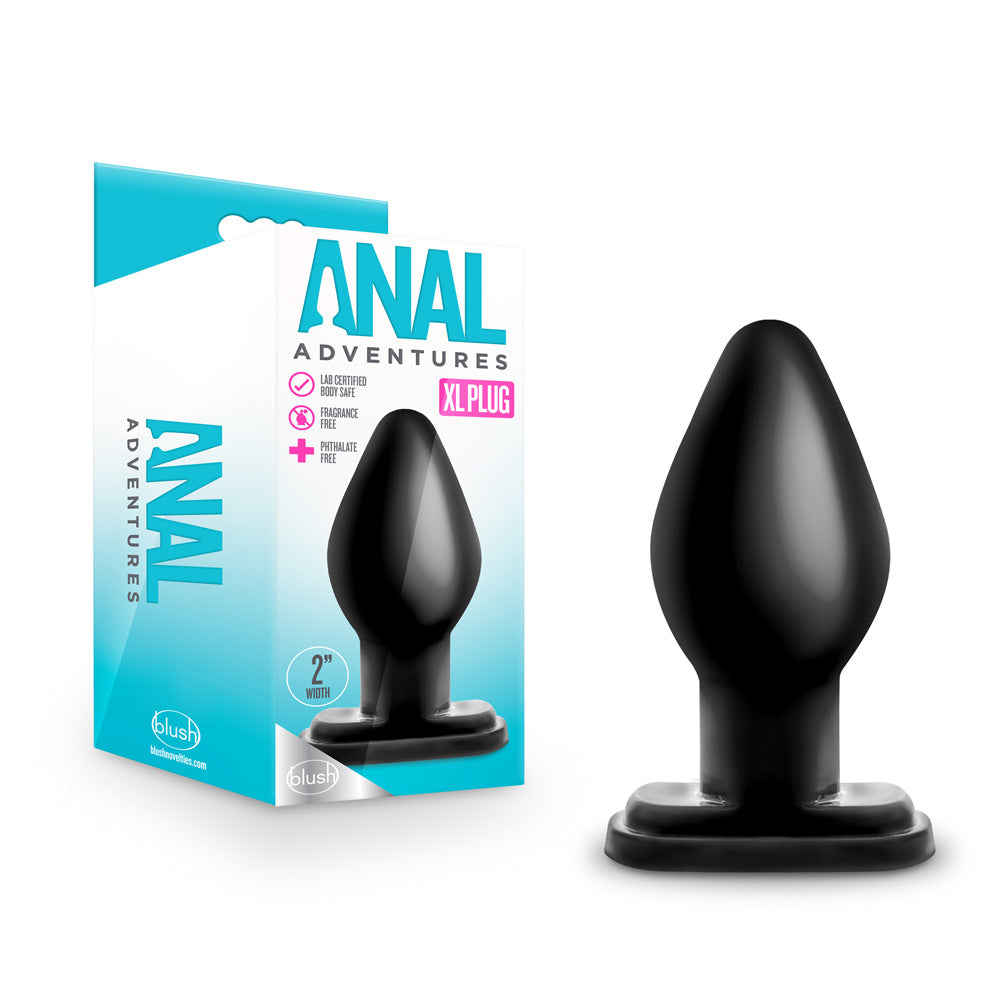 Anal Adventures XL Plug Black | 819835025962 | Discreet Personal Wellness