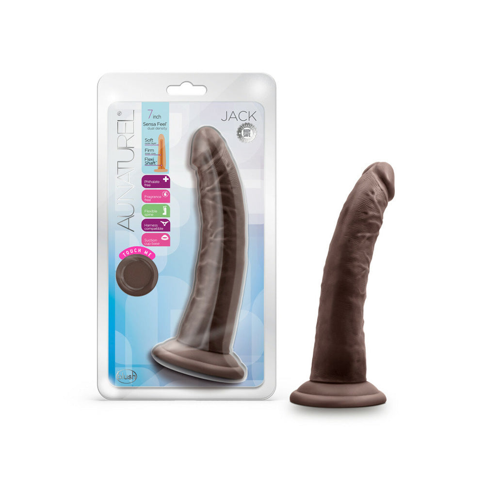 Au Naturel Jack 7" Dildo Chocolate | 819835027256 | Discreet Personal Wellness