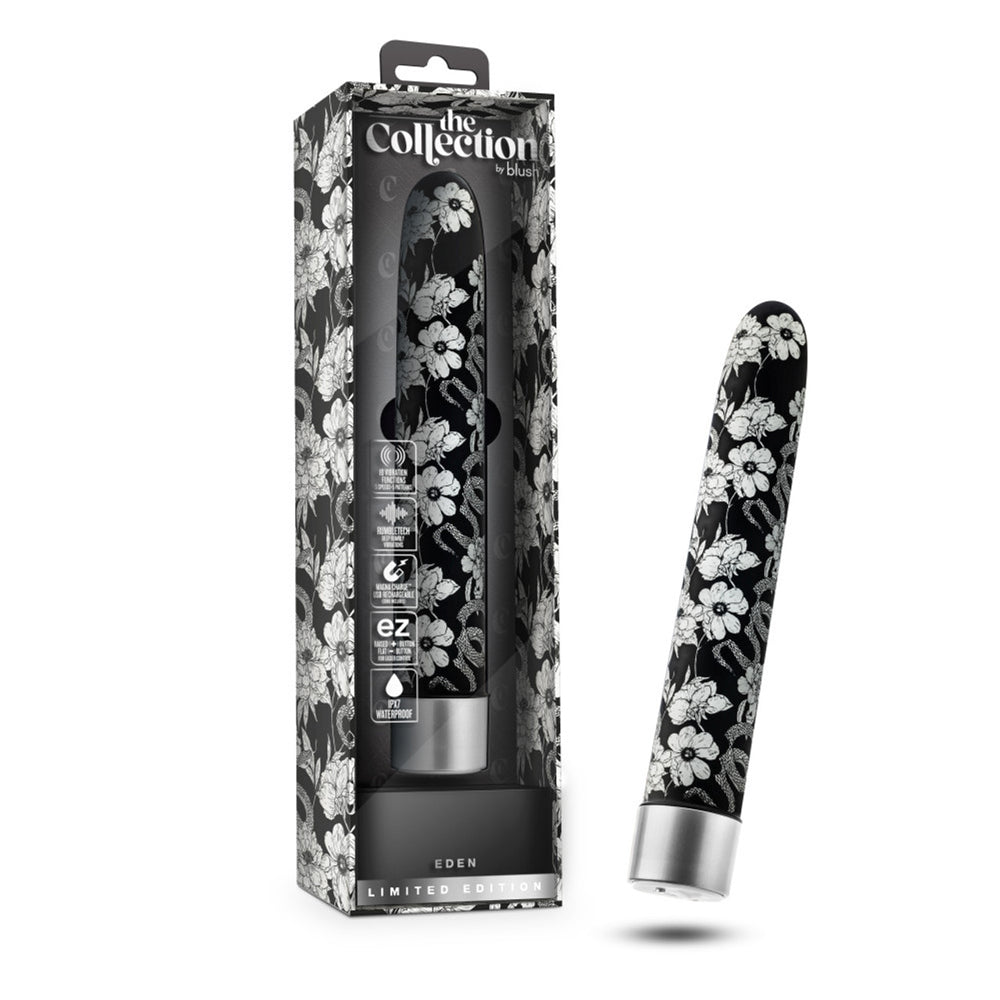 The Collection Eden 7" Rechargeable Vibe Black | 819835029120 | Discreet Personal Wellness