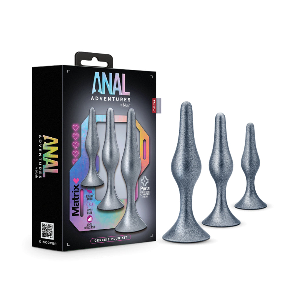 Anal Adventures Matrix Genesis Plug Kit Stellar Silver | 819835029663 | Discreet Personal Wellness