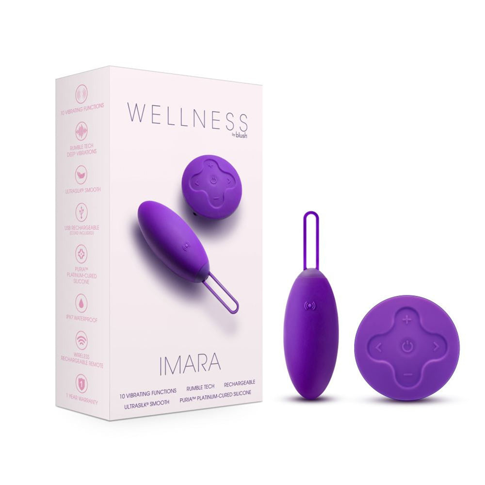 Wellness Imara Vibrating Egg With Remote Purple | 819835029793 | Discreet Personal Wellness