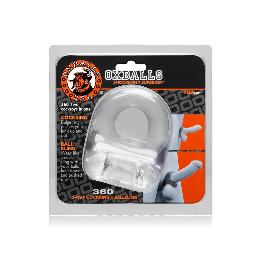360 Penis Ring & Ball Sling Clear | 840215118851 | Discreet Personal Wellness