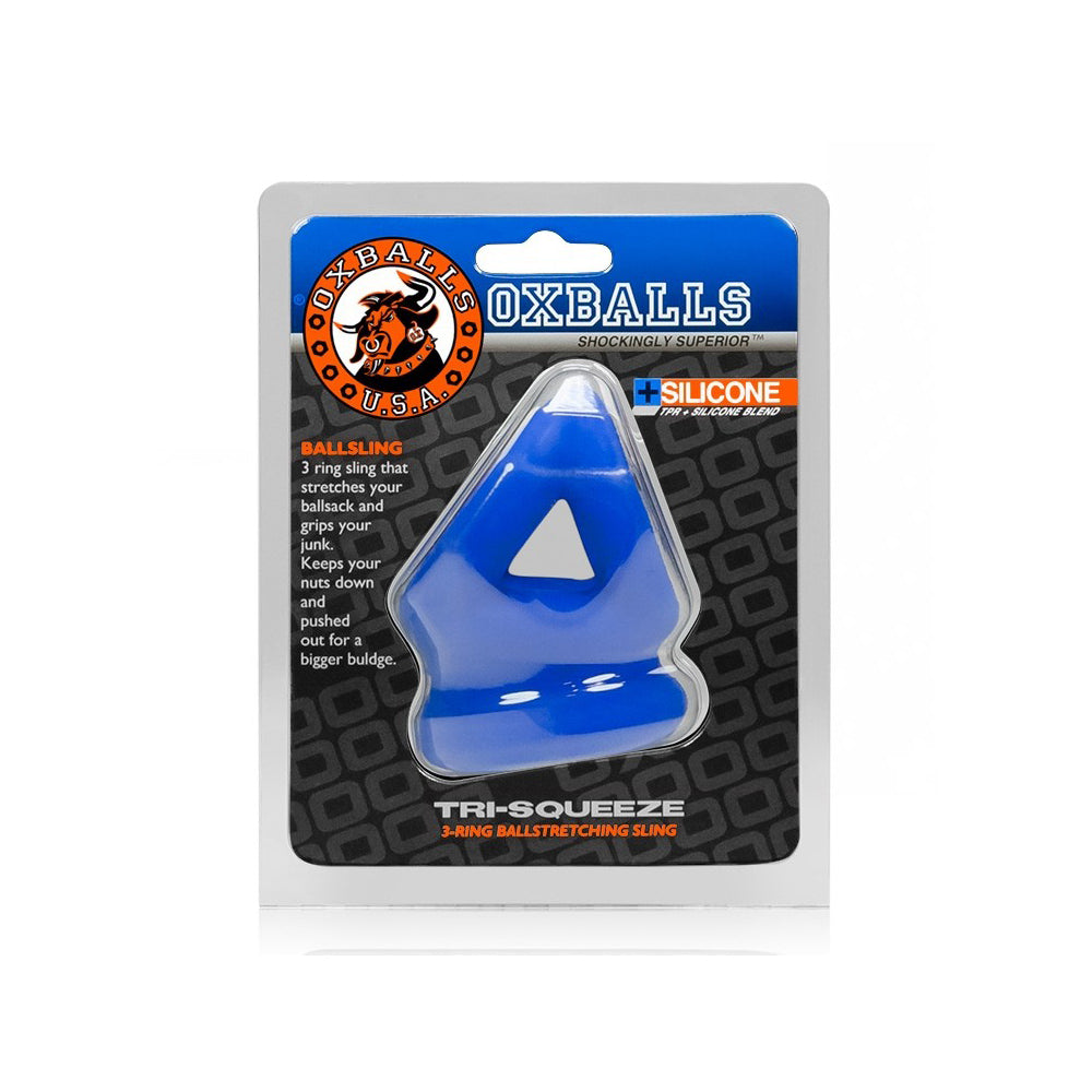 Tri-Squeeze Penis Sling/Ball Stretcher Cobalt Ice | 840215119551 | Discreet Personal Wellness