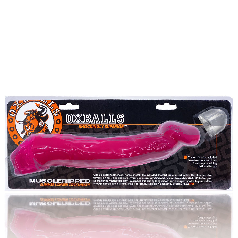 Muscle Ripped Penisheath Hot Pink | 840215120632 | Discreet Personal Wellness
