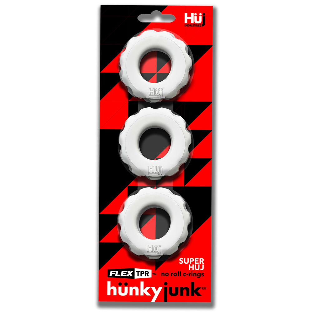 Super Huj 3-Pack Penisrings White Ice | 840215123114 | Discreet Personal Wellness