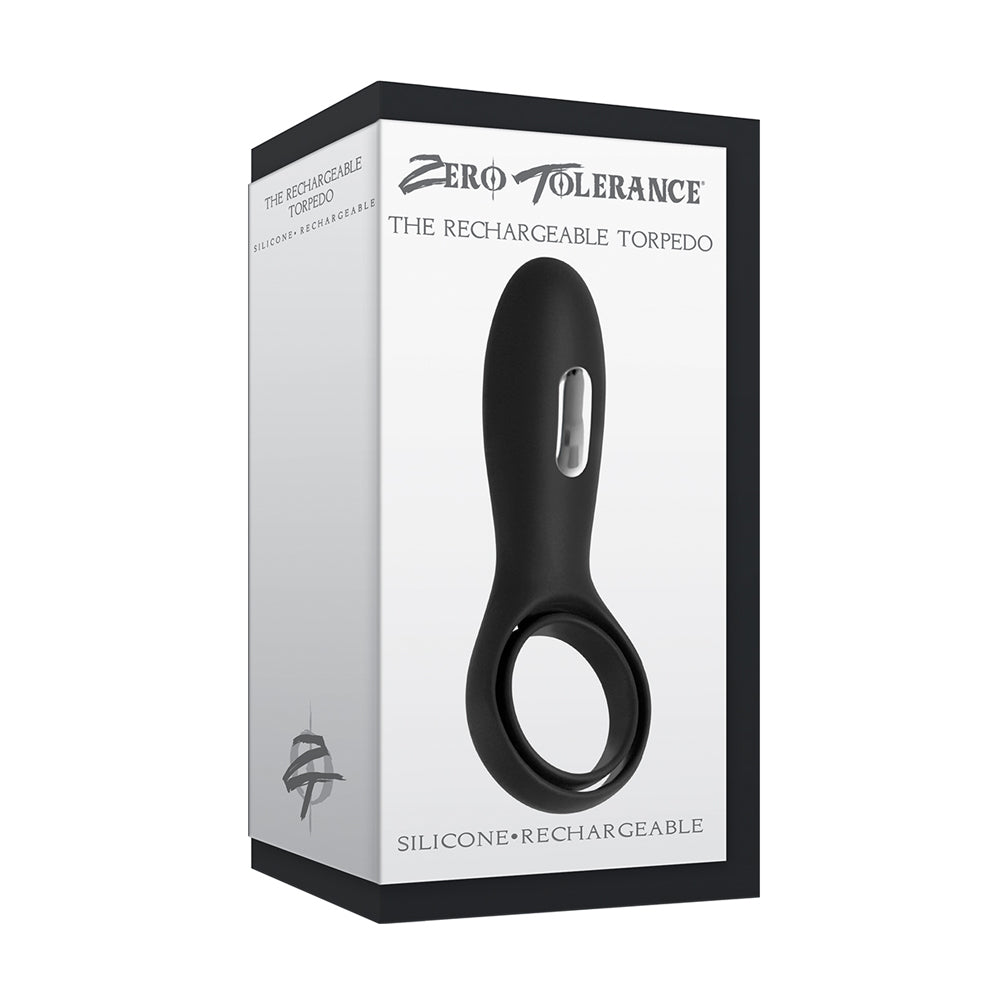 The Rechargeable Torpedo Black Vibrating Ring | 844477011813 | Discreet Personal Wellness