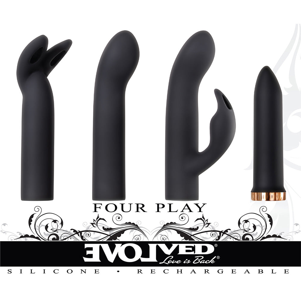 Four Play Black/Rose Gold | 844477015613 | Discreet Personal Wellness