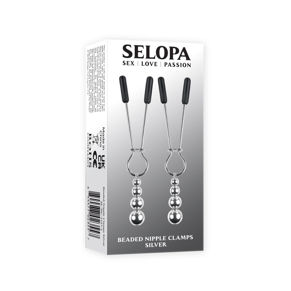 Beaded Nipple Clamps Silver | 844477023557 | Discreet Personal Wellness