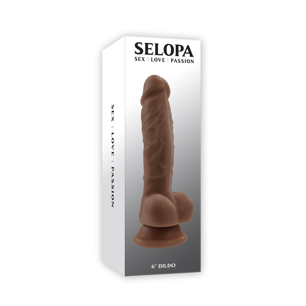 6.5" Natural Feel Dildo Dark | 844477023588 | Discreet Personal Wellness