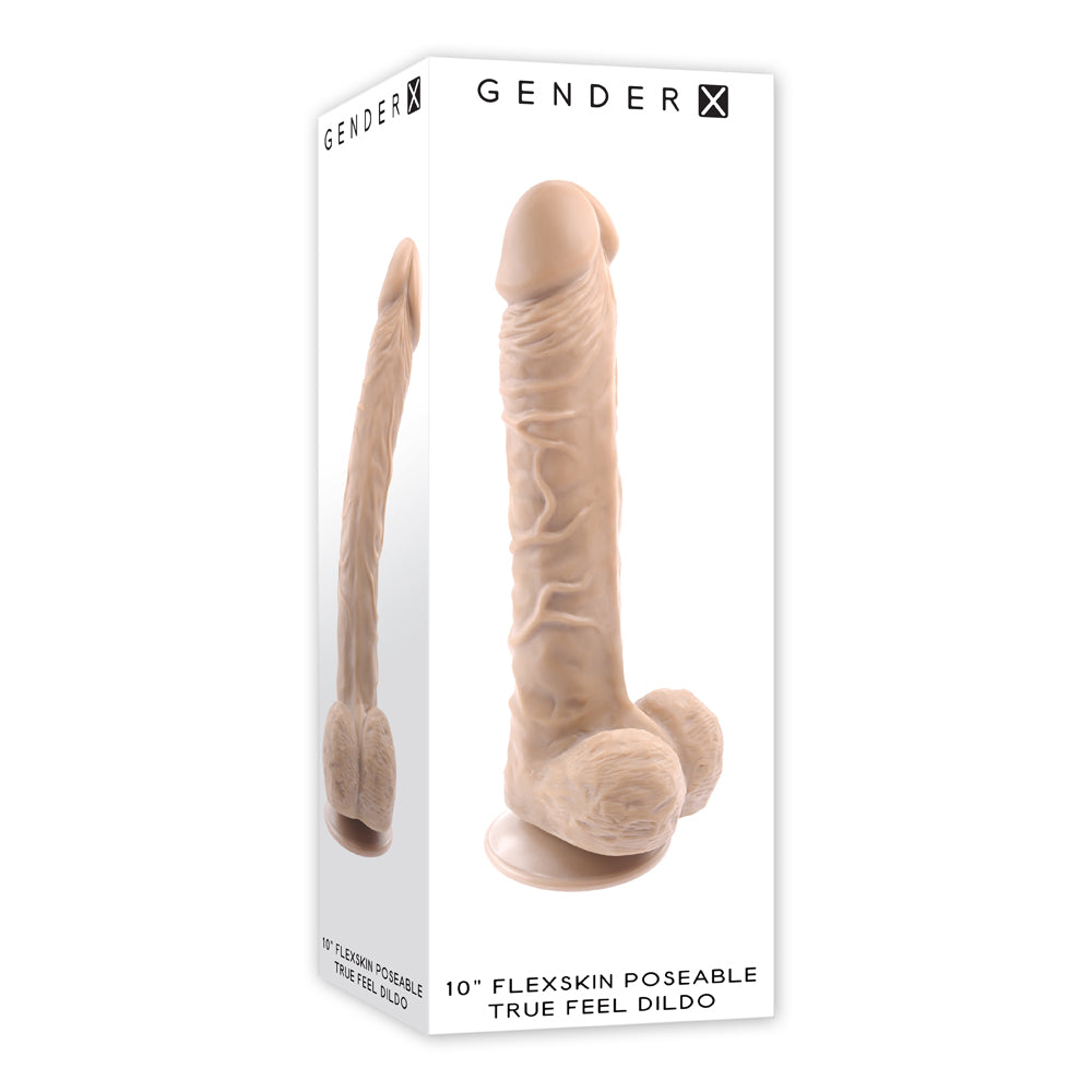 10" Flexskin Poseable True Feel Dildo Light | 844477023724 | Discreet Personal Wellness