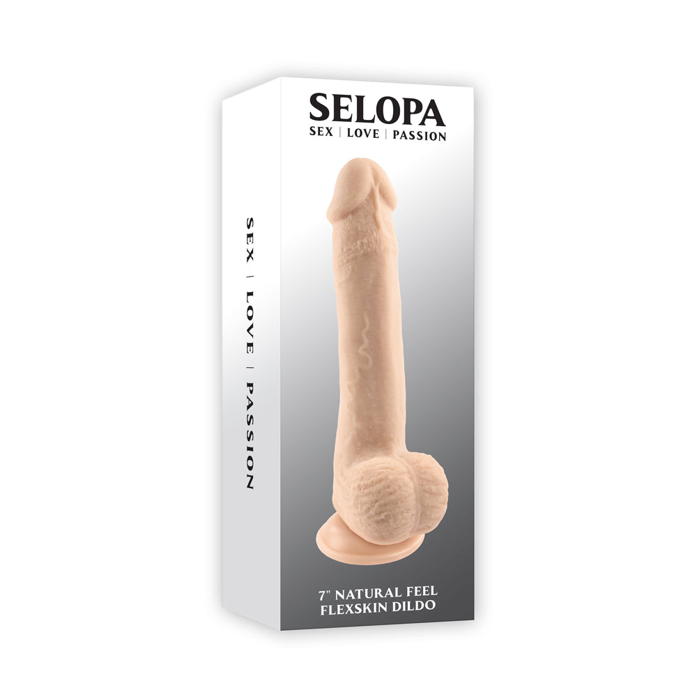 7" Natural Feel Flexskin Dildo Light | 844477023847 | Discreet Personal Wellness
