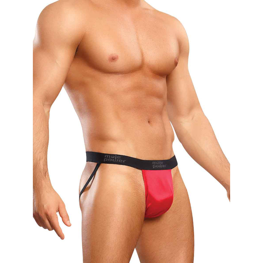 Satin Spandex Jock Red L/Xl | 845830046404 | Discreet Personal Wellness