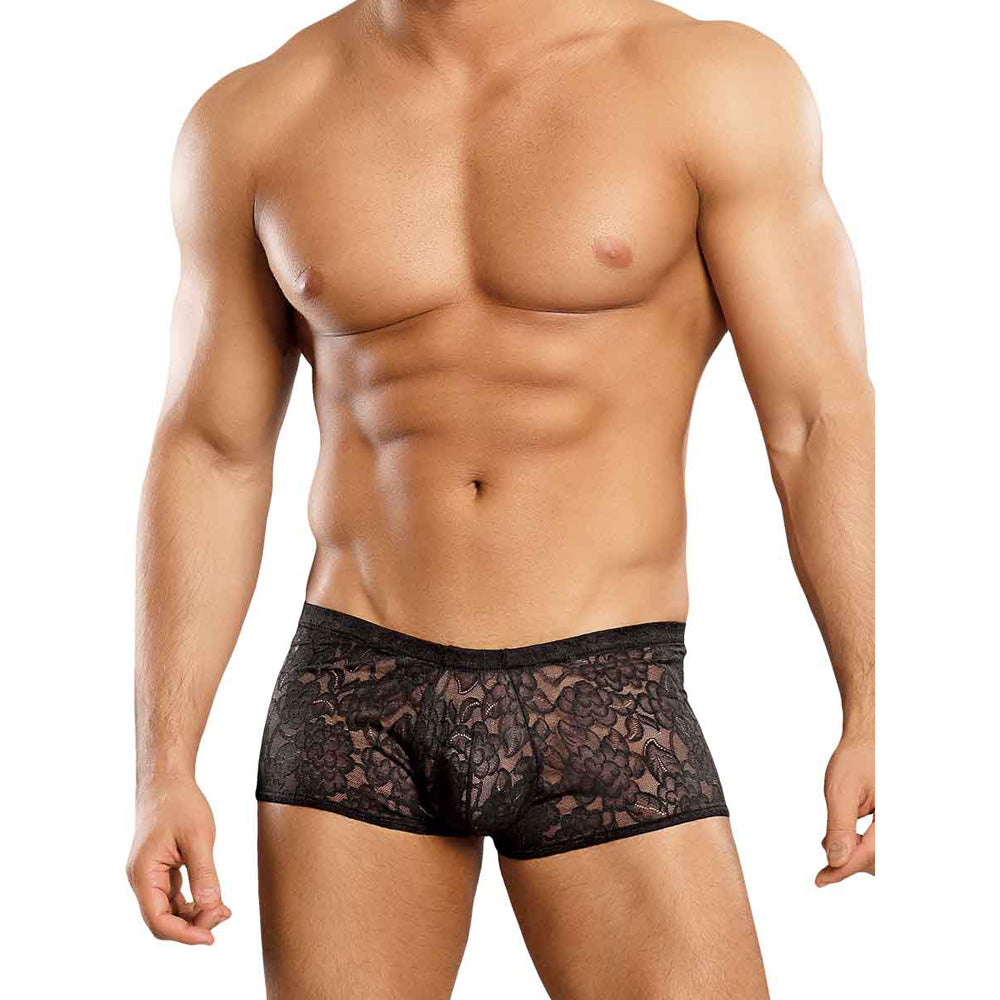 Stretch Lace Mini Short Black S | 845830054249 | Discreet Personal Wellness
