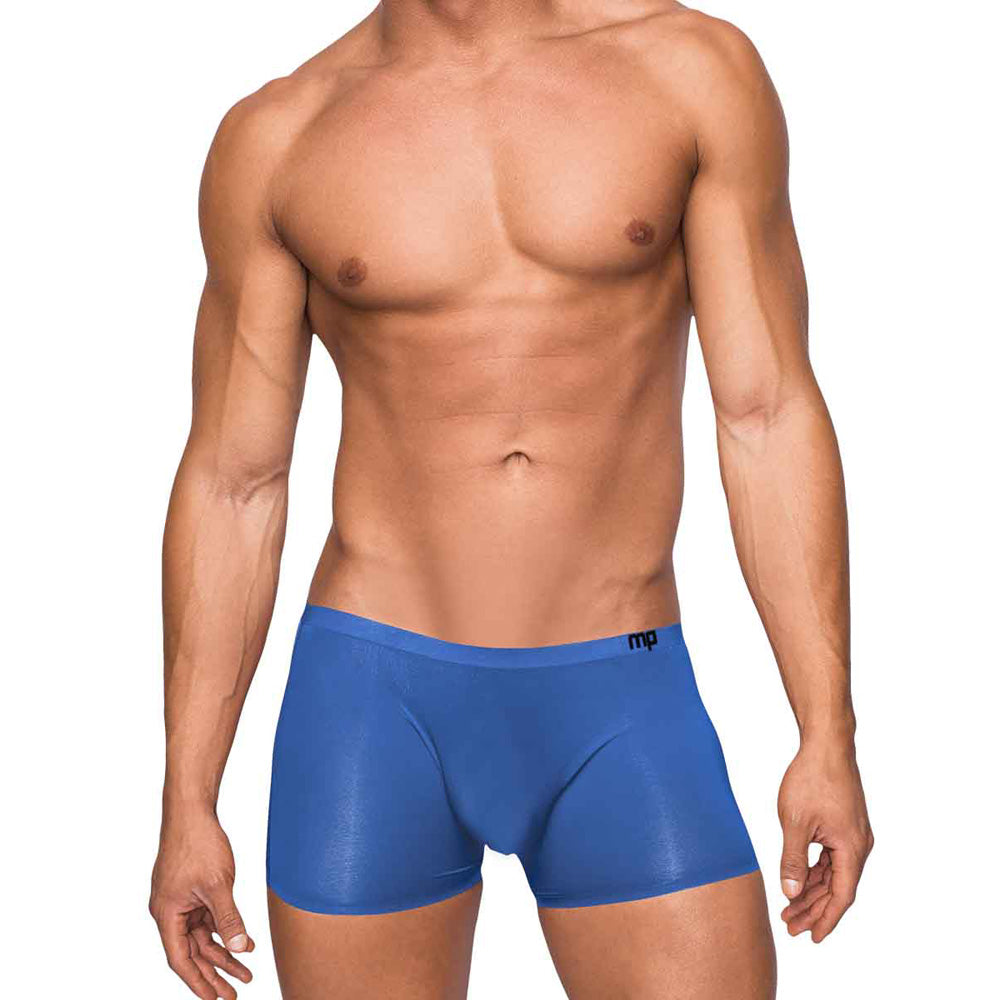 Seamless Sleek Short W/Sheer Pouch Blue L | 845830082266 | Discreet Personal Wellness