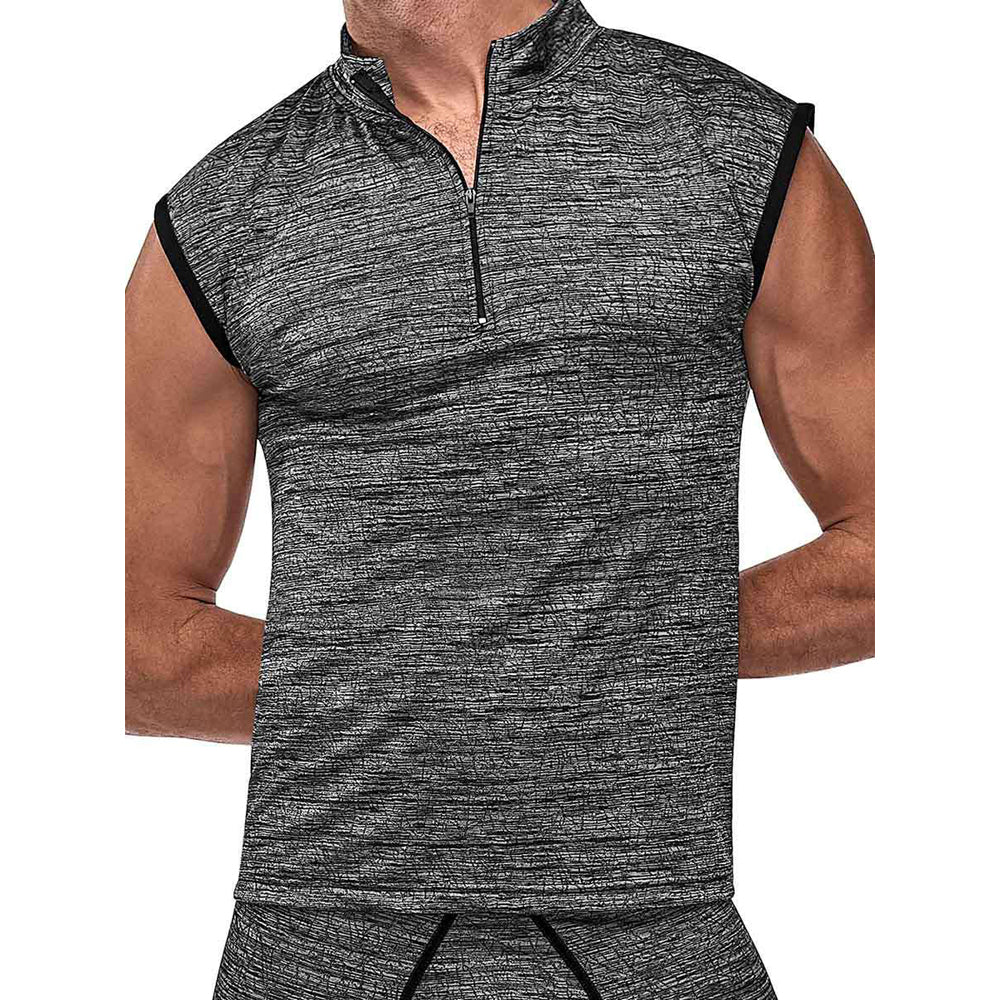Peak Performance Zipper Muscle Tank Grey Large | 845830084338 | Discreet Personal Wellness