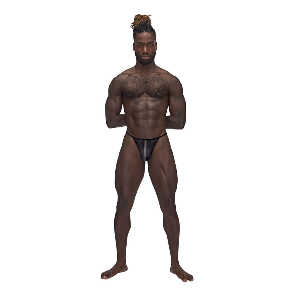Landing Strip Micro Thong Black S/M | 845830086738 | Discreet Personal Wellness