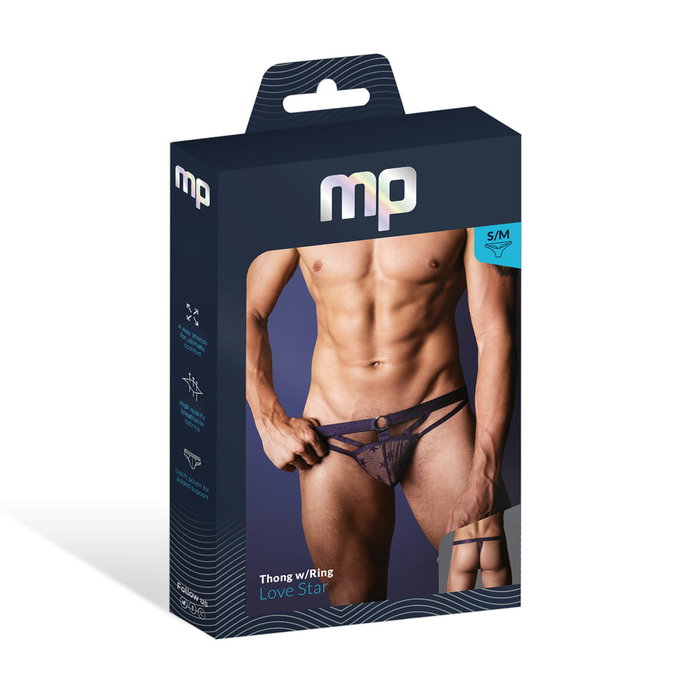 Love Star Thong W/ Ring Purple L/XL | 845830093323 | Discreet Personal Wellness
