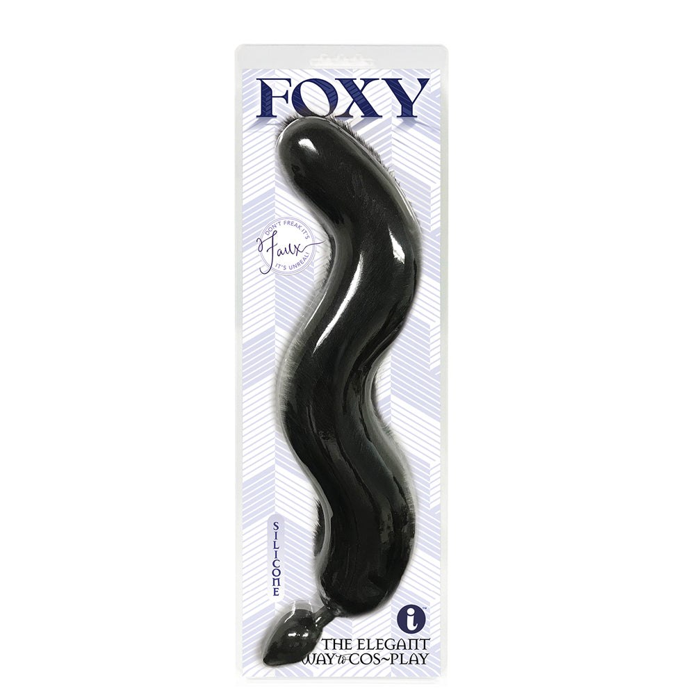 Foxy Silicone Fox Tail Butt Plug Black | 847841014021 | Discreet Personal Wellness