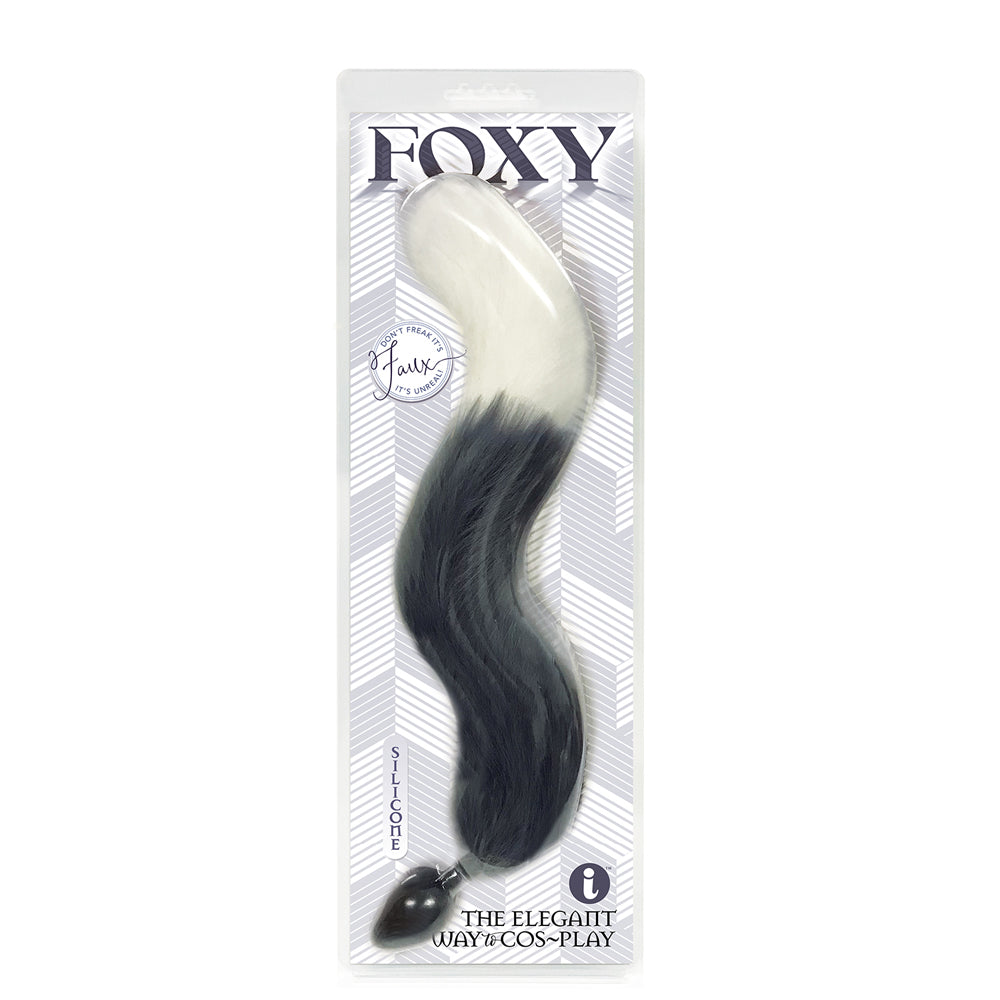 Foxy Silicone Fox Tail Butt Plug Silver | 847841014045 | Discreet Personal Wellness