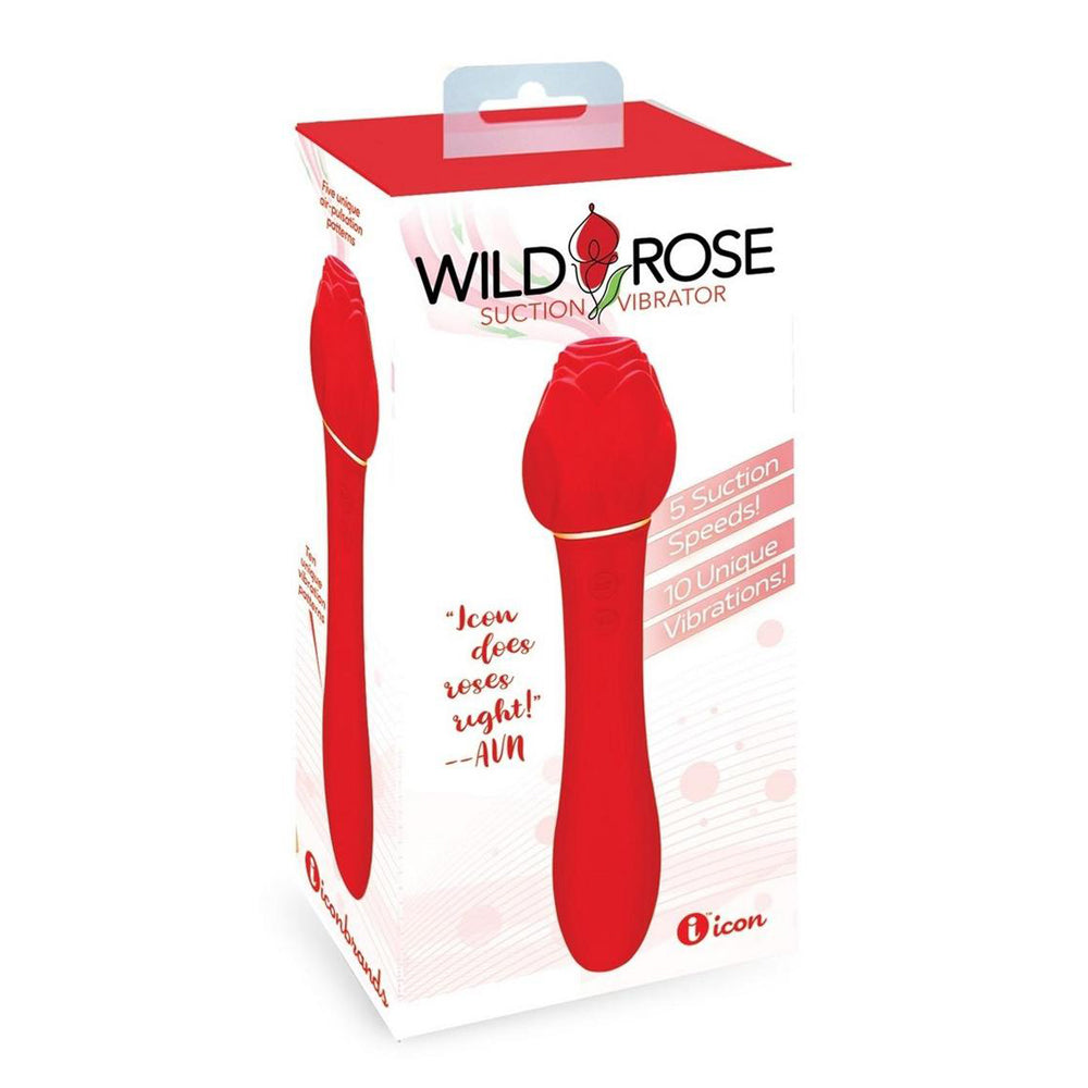 Wild Rose & Vibrator Rechargeable Silicone Suction Vibrator | 847841017060 | Discreet Personal Wellness