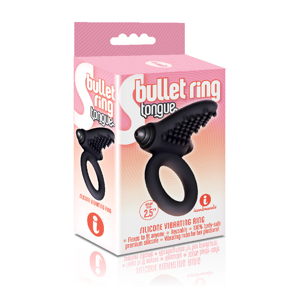 The 9's S-Bullet Ring Tongue Silicone | 847841026055 | Discreet Personal Wellness