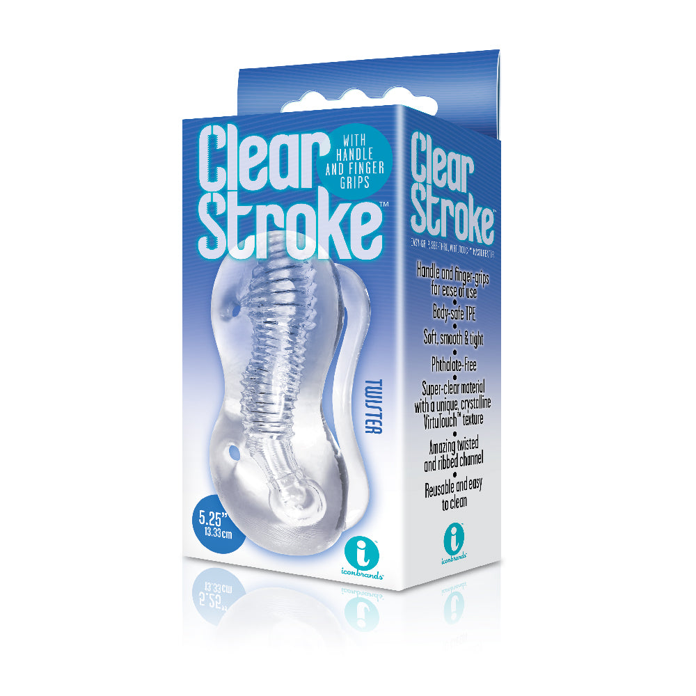 The 9's Clear Stroke Twister Masturbator | 847841026284 | Discreet Personal Wellness
