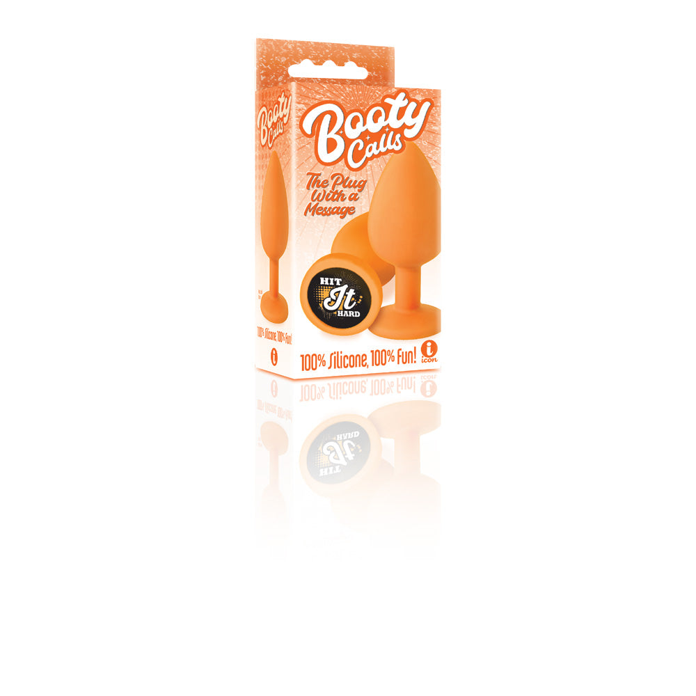 The 9's Booty Calls Silicone Butt Plug Orange Hit It Hard | 847841026925 | Discreet Personal Wellness