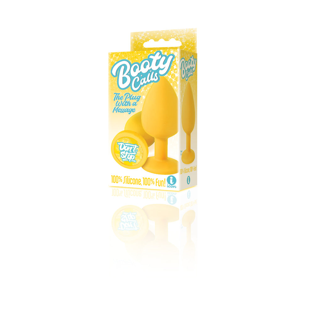 The 9's Booty Calls Silicone Butt Plug Yellow Don't Stop | 847841026932 | Discreet Personal Wellness