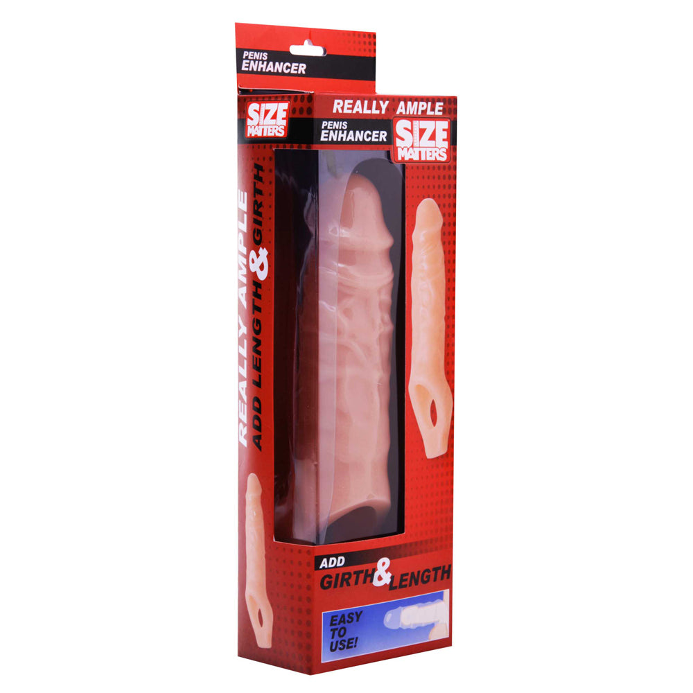 Size Matters Really Ample Penis Enhancer Sheath Flesh Color | 848518009340 | Discreet Personal Wellness