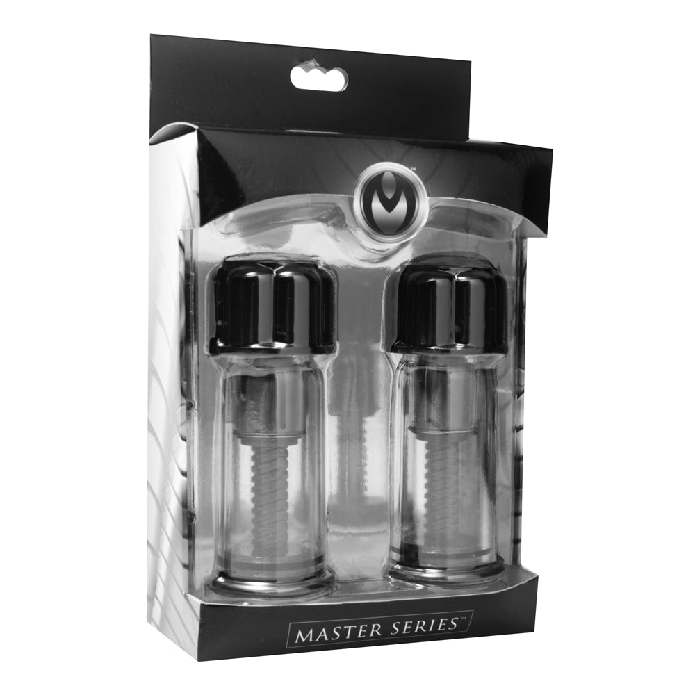 Masters Series Black Max Powerful Twist Nipple Suckers | 848518013194 | Discreet Personal Wellness
