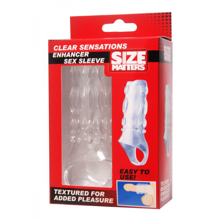 Size Matters Clear Sensations Enhancer Sex Sleeve | 848518017963 | Discreet Personal Wellness