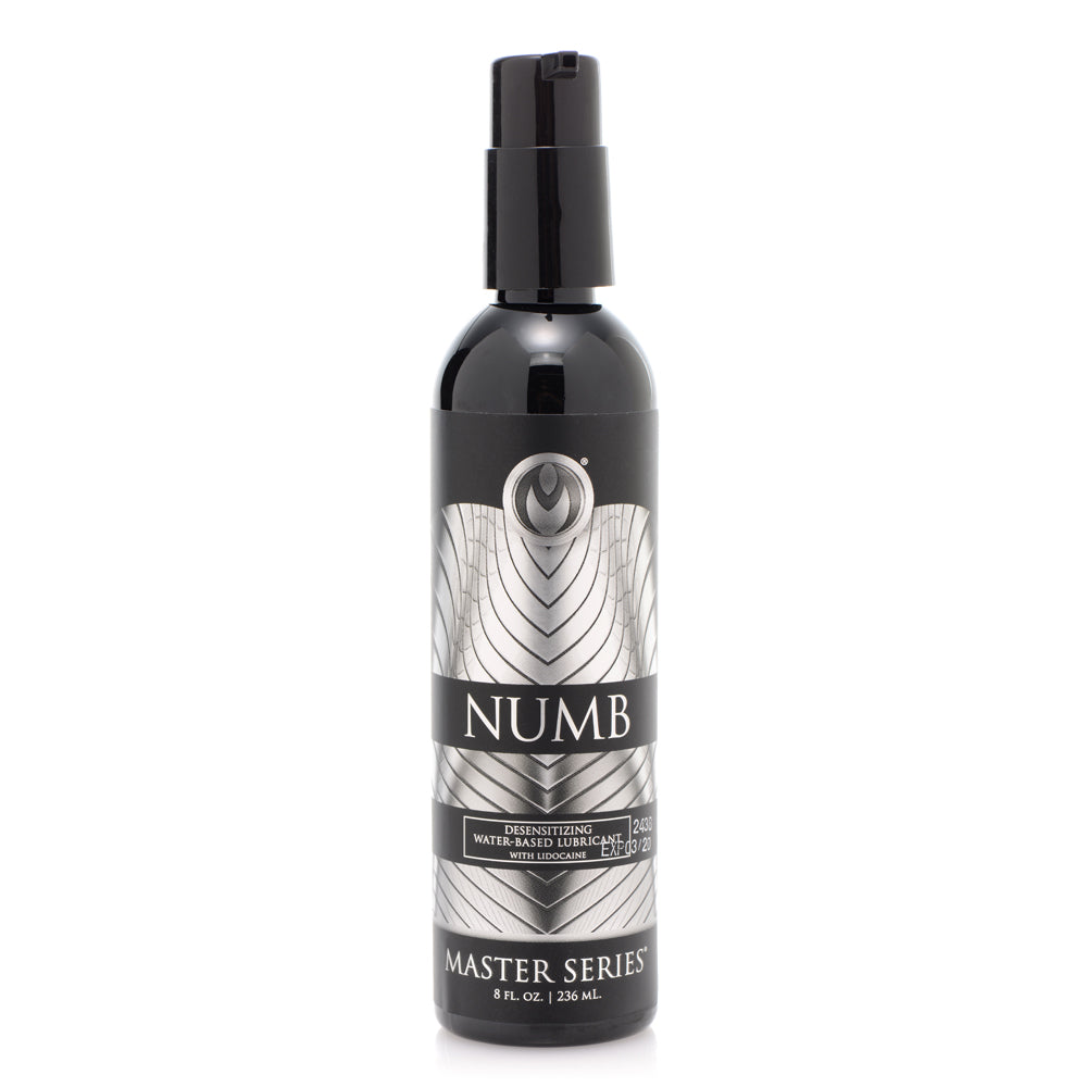 Master Series Numb Desensitizing Lubricant With Lidocaine 8 oz. | 848518022721 | Discreet Personal Wellness