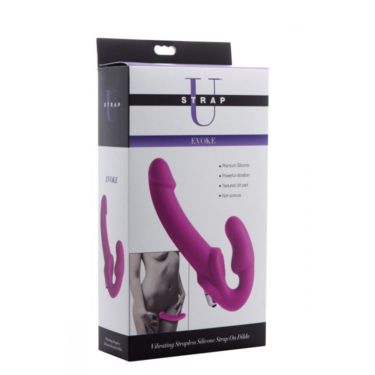 Strap U Evoke Vibrating Strapless Silicone Strap On Dildo | 848518023513 | Discreet Personal Wellness