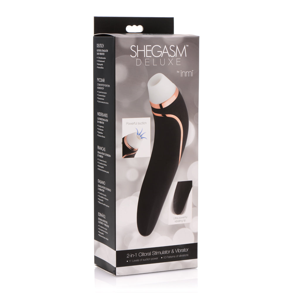 Inmi Shegasm Deluxe 2-In-1 Clitoris Stimulator & Vibrator | 848518029553 | Discreet Personal Wellness
