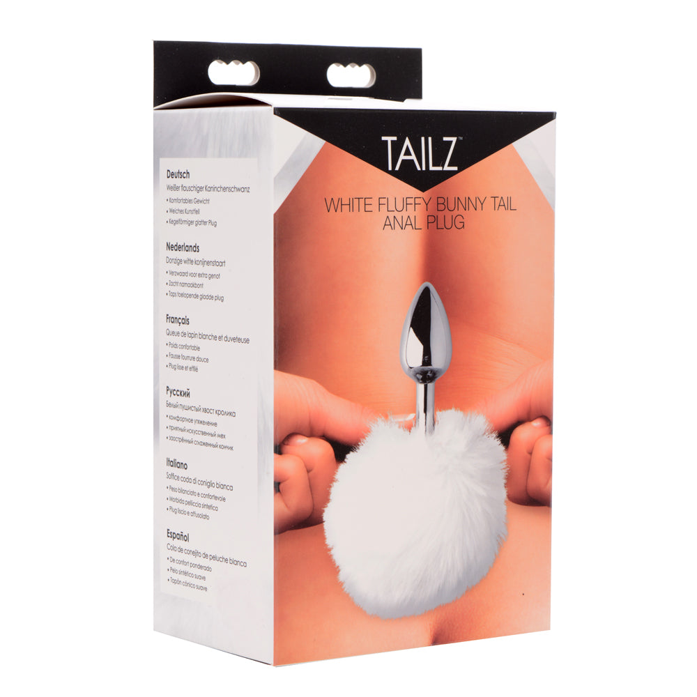 Tailz White Fluffy Bunny Tail Anal Plug | 848518029690 | Discreet Personal Wellness
