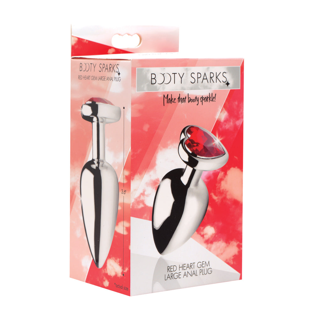 Booty Sparks Red Heart Gem - Large Anal Plug | 848518029904 | Discreet Personal Wellness