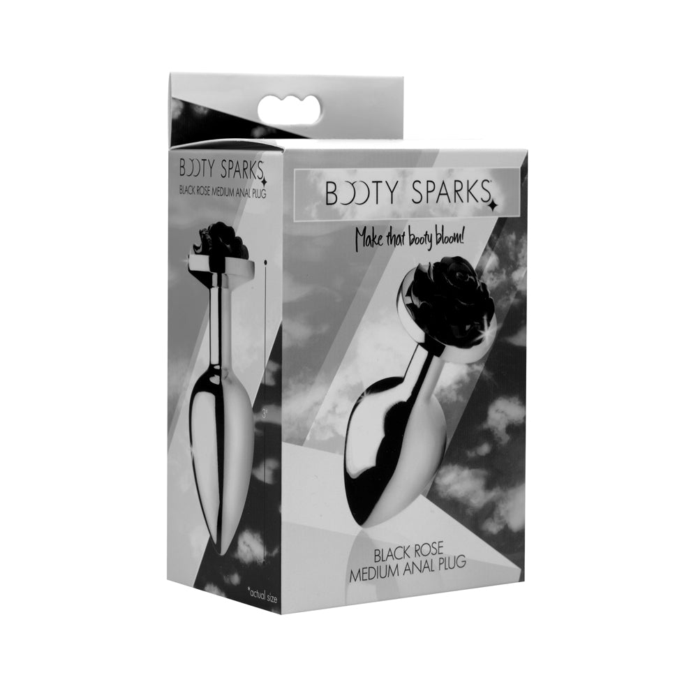 Booty Sparks Black Rose - Medium Anal Plug | 848518029966 | Discreet Personal Wellness
