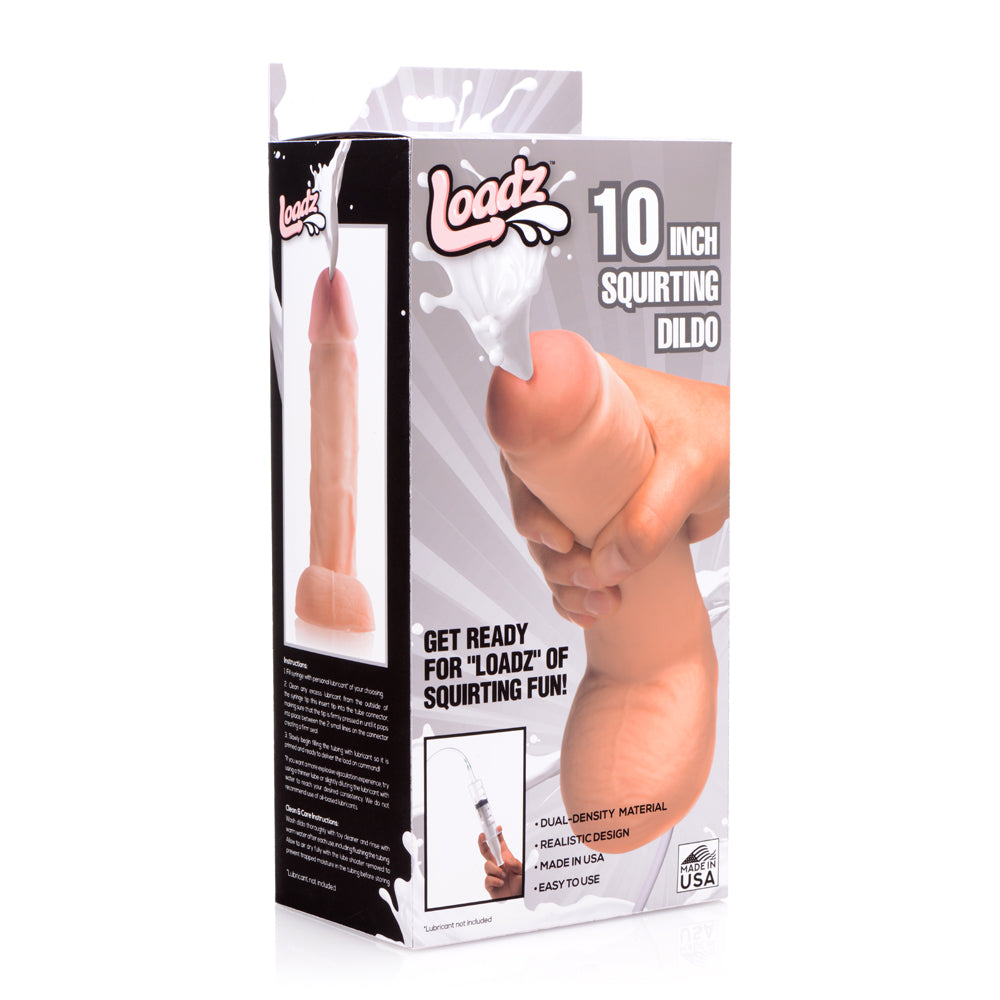 Loadz Dual Density Squirt Penis 10" | 848518030672 | Discreet Personal Wellness