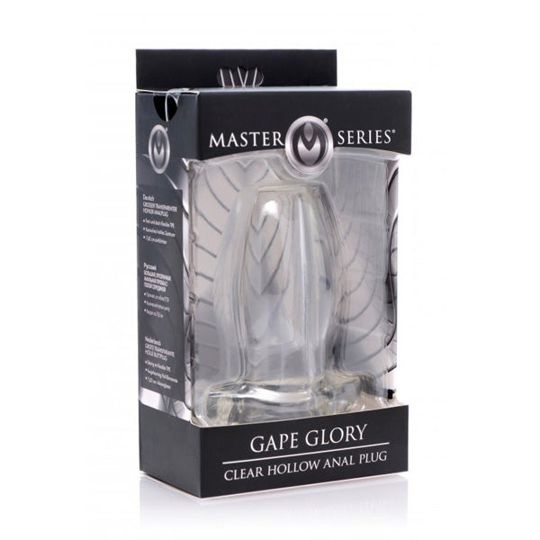 Master Series Gape Glory Clear Hollow Anal Plug | 848518031037 | Discreet Personal Wellness