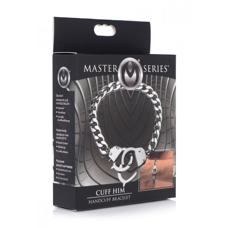 Master Series Cuff Him Handcuff Bracelet | 848518034045 | Discreet Personal Wellness